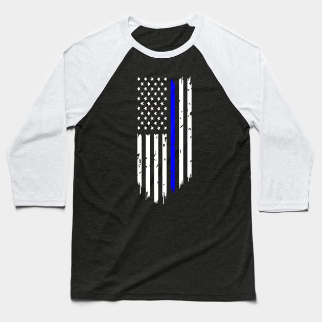 Thin blue line Baseball T-Shirt by hopeakorentoart